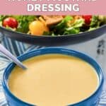 A bowl of homemade Outback honey mustard salad dressing.