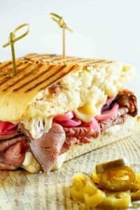 Copycat Panera steak and white cheddar panini sandwich.