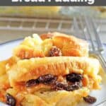 Homemade Raglan Road bread pudding on a plate.