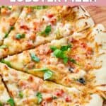 Several slices of homemade Red Lobster lobster pizza.