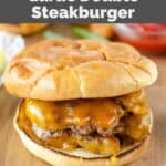 Copycat Steak 'n Shake garlic double steakburger with cheese.