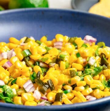 Copycat Chipotle corn salsa in a bowl.