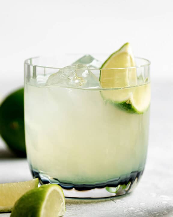 Copycat Chipotle Mexican Grill margarita on the rocks.