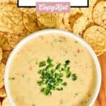 Tortilla chips and a bowl of homemade Chipotle queso blanco.