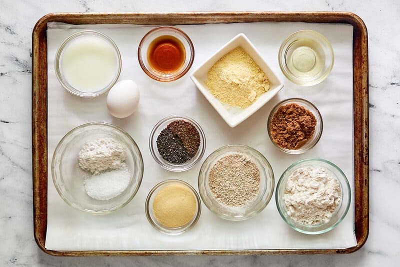IHOP protein pancakes ingredients on a tray.