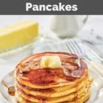 Homemade IHOP protein pancakes stack on a plate.