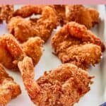 Homemade Red Lobster coconut shrimp on a metal serving tray.