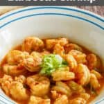 Homemade Ruth's Chris barbecue shrimp in a bowl.