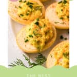 Smoked deviled eggs on a plate.