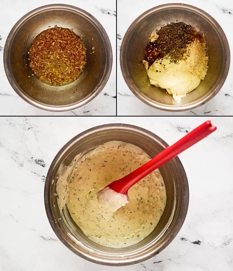 Making copycat Buffalo Wild Wings garlic parmesan sauce.