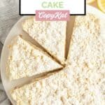 The top of a homemade Olive Garden lemon cream cake.