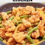 Homemade Panda Express honey sesame chicken in a serving bowl.