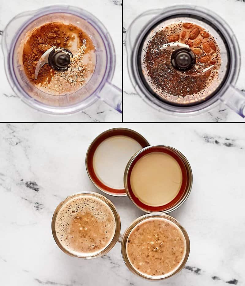 Making homemade brekkie overnight oats.