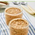 Homemade brekki overnight oats in two mason jars.