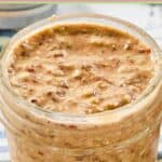 Homemade brekki overnight oats in a mason jar.