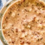 A jar of homemade brekki overnight oats.