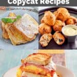 Copycat Denny's French Toast, blueberry pancake puppies, and moons over my hammy sandwich.