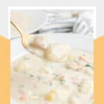 A bowl of copycat Olive Garden chicken gnocchi soup.