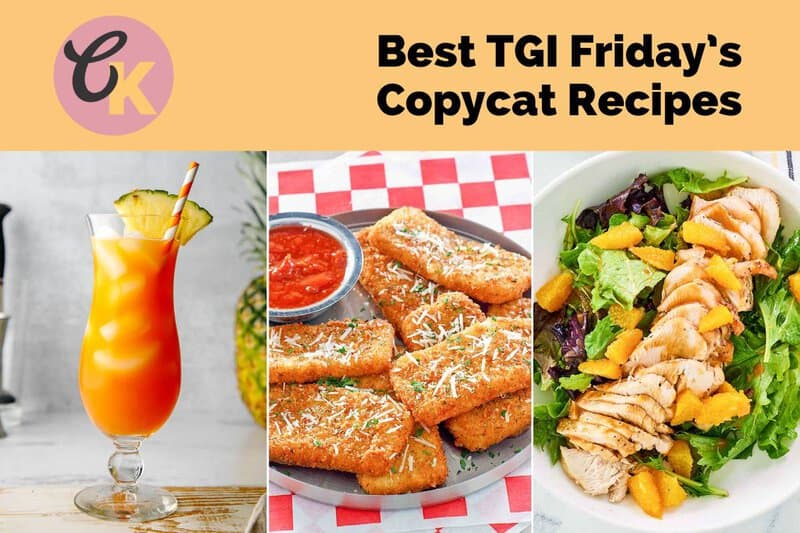 Copycat TGI Friday's island rum punch, cheese sticks, and mandarin orange salad.