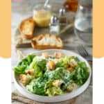 Homemade Anthony's restaurant caesar salad on a plate.