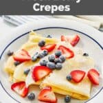 Homemade IHOP fresh berry crepes on a plate.