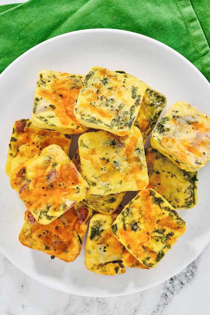 Copycat Starbucks potato cheddar and chive bakes on a platter.