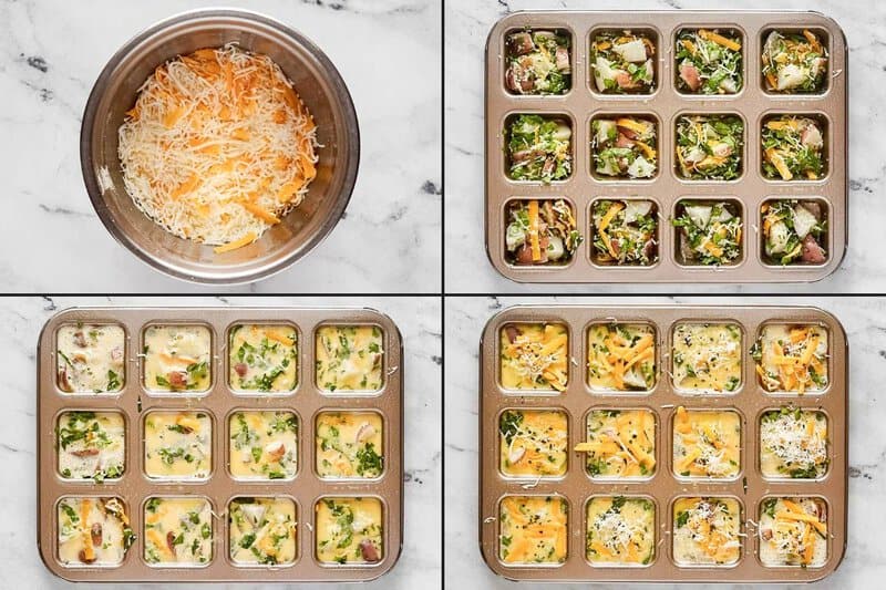 Making copycat Starbucks potato cheddar chive bakes.