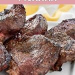 A few picanha steaks on a platter.