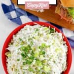 Homemade Houston's coleslaw in a small bowl.