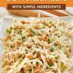 Asian slaw made with ramen noodles on a platter.