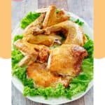 Deep fried turkey pieces and lettuce on a platter.