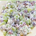 Grape salad with nuts on a platter.