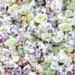 Creamy grape salad with nuts.