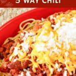 Copycat Steak 'n Shake 5 way chili in a bowl.