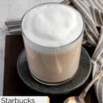 Homemade Starbucks London fog latte and a spoon.