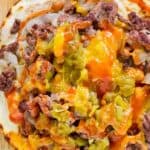 Homemade taco villa mexican pizza thing.
