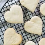 Cake mix cookies made with butter on a wire rack.