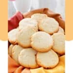 Homemade cream cheese cookies in a basket.