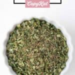 A bowl of homemade fines herbes blend.