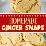Homemade ginger snaps on plates.