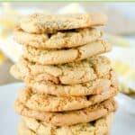 A stack of homemade ginger snaps on a small plate.