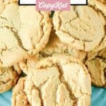 Homemade ginger snaps piled on a plate.