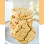 A stack of homemade ginger snap cookies on a plate.