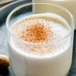 A glass of homemade milk punch.
