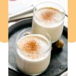 Two glasses of homemade milk punch.