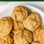 Homemade snickerdoodle cookies on a plate.