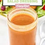 Homemade state fair lemon vinaigrette in a jar.