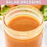 Homemade state fair lemon salad dressing in a jar.
