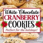 Homemade white chocolate cranberry cookies.