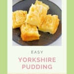 Yorkshire pudding slices on a small plate.